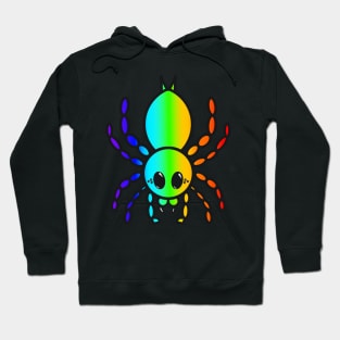 Colorful Cartoon Tarantula (Rainbow Vertical 2) Hoodie